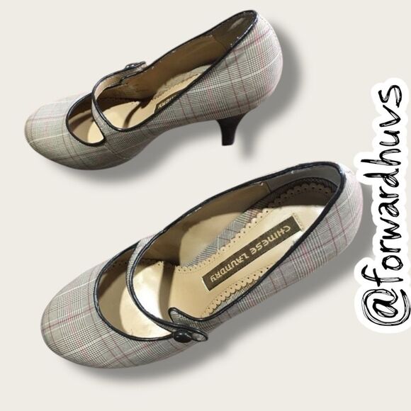 Chinese Laundry Colby Plaid Mary Jane Heels 6.5 - Picture 11 of 12